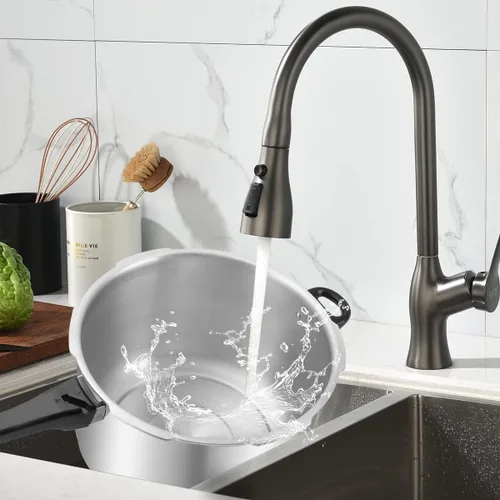 Miniatura 7 de BreeRainz Olla a presión de 12 cuartos de galón, olla a presión de aluminio con estante de cocción para cocinar al vapor, enlatado y guisado, plata