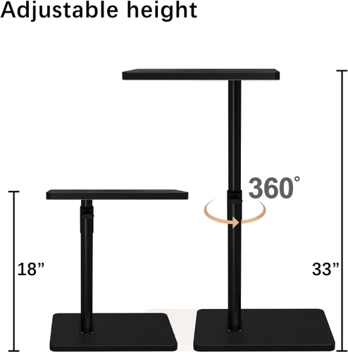 Miniatura 5 de YUHFERA Mesa de Bandeja Giratoria de 360° para Brazo de Sofá - Mesa Auxiliar Ajustable en Altura para Cama o Silla con Ranuras para Teléfono