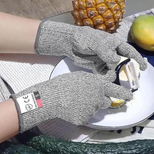 Miniatura 5 de DEYAN Guantes resistentes a cortes, protección de nivel 5, guantes de corte de seguridad, guantes de corte de cocina para chef, cortados de ostras