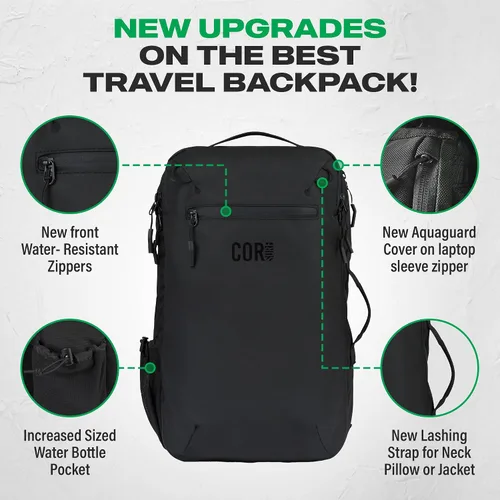 Miniatura 12 de COR Surf Mochila de viaje de mano Island Hopper 2.0 Mochila ultraligera aprobada para artículos personales 28L Negro Edición impermeable