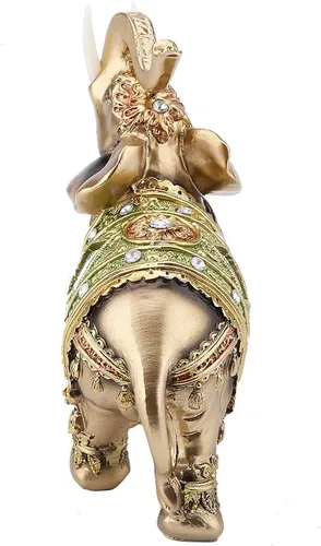 Miniatura 6 de Hztyyier Estatua de elefante verde Feng Shui, decoración de paquidermo de la suerte para el hogar, oficina, riqueza, suerte, regalo