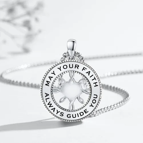 Miniatura 2 de Collar de brújula para mujer de plata de ley 925 con dije de medallón de brújula con cristalpiedra lunar