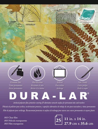 Miniatura 10 de Grafix Dura-Lar Película de 0.002", Ultra Transparente, Brillante 40" x 50', Material, Alternativa de Mylar/Acetato para, Plantillas y Plantillas