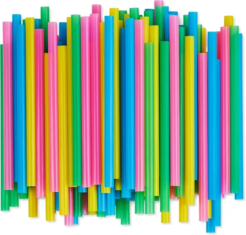 Miniatura 3 de Pajitas jumbo extra anchas para batidos, envueltas individualmente, paquete de 100 pajitas de batido sin BPA de 0.47 pulgadas, multicolor, grandes