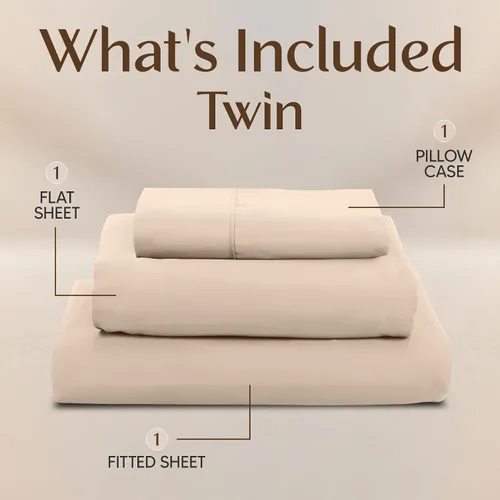 Miniatura 3 de Utopia Bedding - Juego de sábanas de microfibra cepillada, resistente al encogimiento y a la decoloración, de fácil cuidado, 3 piezas, tamaño Beige