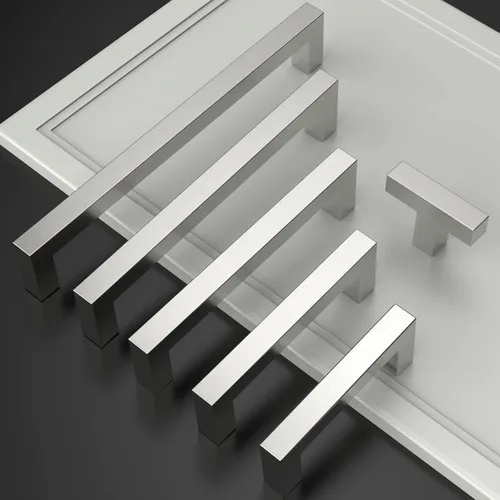 Miniatura 6 de Asidrama - Paquete de 10 manijas de gabinete de cocina de níquel satinado cepillado de 3 pulgadas (76 mm), tiradores de gabinete de acero
