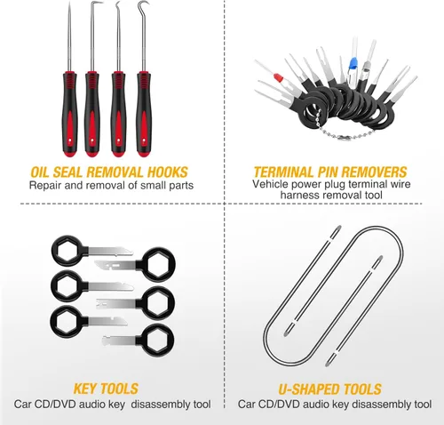 Miniatura 6 de GOOACC 102 piezas de herramienta de extracción de molduras, juego de clips de retención de parachoques automático de nylon, herramienta
