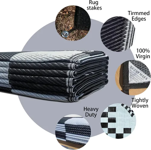 Miniatura 3 de EEZ RV Products - Esteras reversibles resistentes para exteriores de 9'x12' para RVing/Boondocking