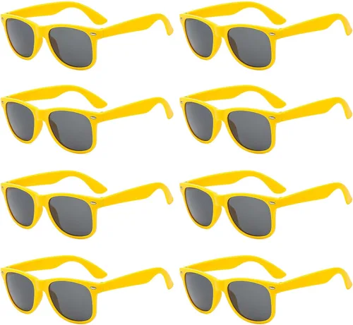 Miniatura 65 de Suministros para regalos de fiesta de colores neón Paquete de 8 gafas de sol unisex