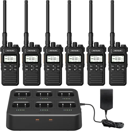 Miniatura 19 de Retevis RT86 Radio de 2 vías de largo alcance, radio profesional de dos vías con cargador de 6 vías para adultos, radio de alta resistencia, alta