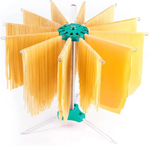 PASTALINDA Secador de pasta, 12 Policarbonato 7.9 in Brazos Largos, Acero Inoxidable. 15.7 in Altura. - Verde
