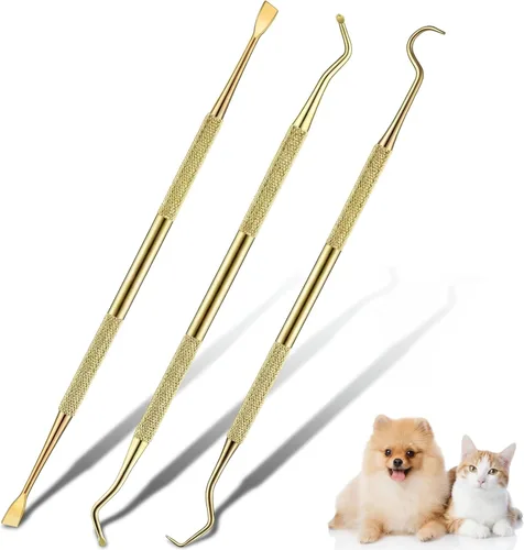 Miniatura 11 de Hotop 3 piezas de raspador dental y raspador de dientes de acero inoxidable de doble cabeza herramienta de eliminación de tarter raspador de dientes