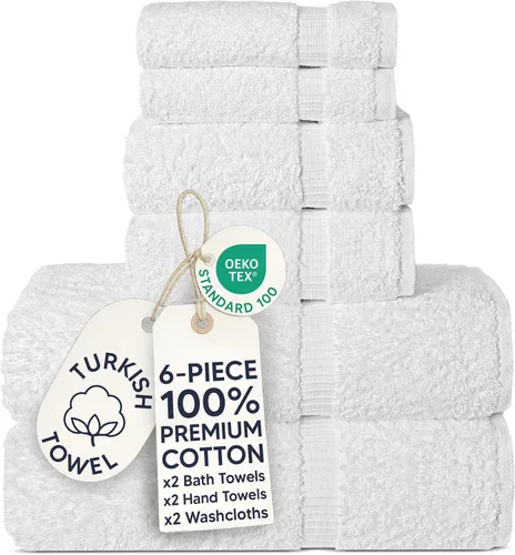 Miniatura 101 de Chakir Turkish Linens - Toallas turcas de 100% algodón, suaves y absorbentes (4 paños, color gris)