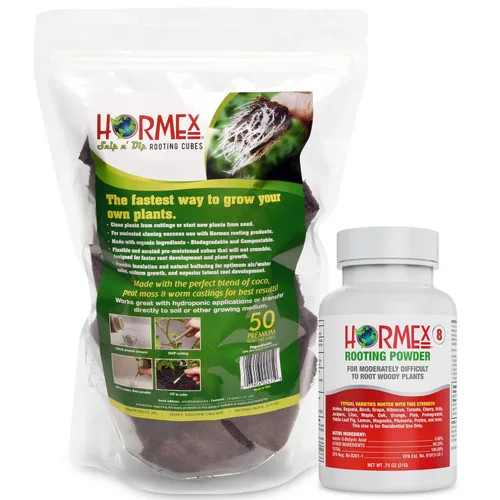 Miniatura 7 de Hormex Cubos de enraizamiento – Tapones de turba y coco para clonar plantas de esquejes y semillas – Iniciador de plantas orgánicas para un fuerte