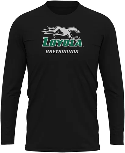 Miniatura 94 de Camisa deportiva de manga larga oficial de la NCAA Collegiate para hombre, colección negra con logotipo primario