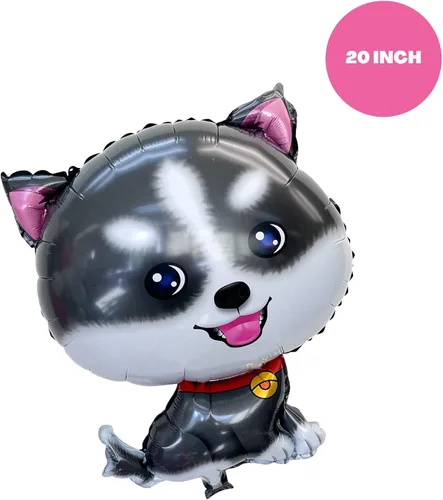 Miniatura 4 de Suministros de fiesta de cumpleaños para perros, fiesta de cumpleaños de perro Husky de Alaska, pancarta de globos de Lets Pawty, decoraciones