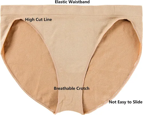 Miniatura 6 de MOLLDAN Calzoncillos de ballet de baile profesional para mujeres y niñas, sin costuras, ropa interior de bailarina beige