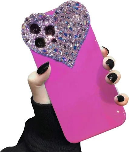 Miniatura 9 de Bonita funda para iPhone 11 con purpurina 3D para mujeres y niñas, bonita funda transparente con diamantes de imitación y diamantes de imitación