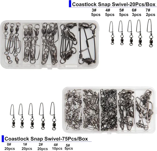 Miniatura 6 de Paquetes de 10, 30 rodamientos de bola alta resistencia para pesca con gancho Coastlock, Anillos de soldadura fuerte para pesca en agua salada