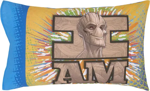 Miniatura 6 de NoJo Marvel Guardians of The Galaxy Azul Let's Rock Juego de Cama para Niños Pequeños de 4 Piezas - Edredón, Sábana Bajera Ajustable, Sábana