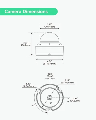 Miniatura 7 de LINOVISION Cámara de seguridad HDMI HD1080P con salida HDMI o VGA, muestra video HD directamente en TV o monitor HDMI sin demora, bucle HDTVI