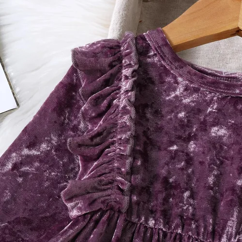 Miniatura 40 de IDOPIP Vestido tutú de terciopelo para niñas pequeñas, vestido de manga larga para princesa, Navidad, cumpleaños, fiesta, boda, vestidos de otoño e