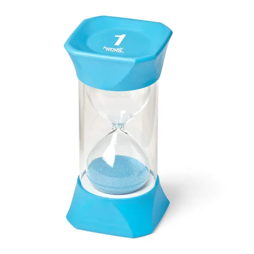 Miniatura 8 de hand2mind Temporizador de arena jumbo de 1 minuto, temporizador de reloj de arena grande, reloj de arena, temporizador silencioso para niños