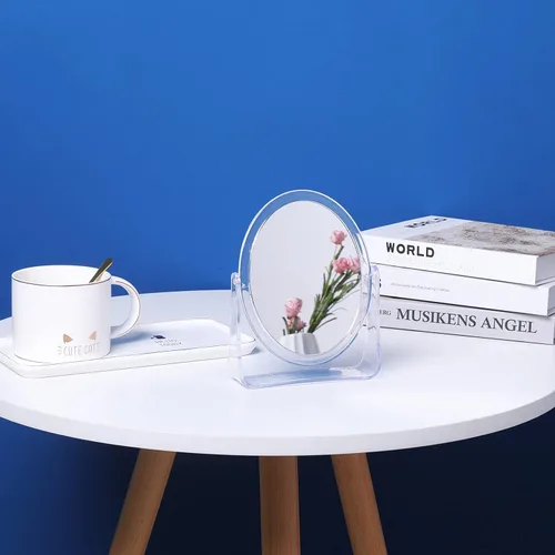 Miniatura 4 de Espejo de maquillaje de escritorio, rotación de 360°, espejo flexible con soporte, espejo cosmético de mesa, bueno para afeitado de ducha, viajes