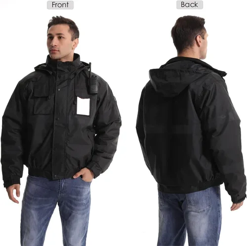 Miniatura 2 de SKSAFETY - Chaquetas reflectantes de alta visibilidad para hombres, chaqueta de seguridad impermeable para hombres con bolsillos, abrigos de trabajo