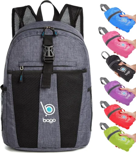 Miniatura 10 de bago Mochila ligera para senderismo para mujeres y hombres - Paquete de viaje de 25 litros - Mochila plegable de senderismo ultraligera para acampar