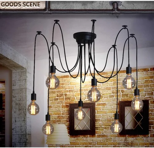 Miniatura 2 de Lámpara de araña de techo, lámpara colgante de iluminación, lámpara de araña clásica antigua ajustable DIY, lámpara de araña moderna y elegante 8