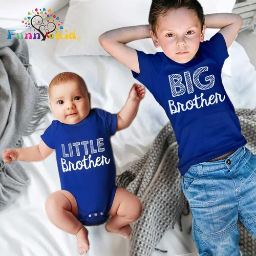Miniatura 2 de Funnycokid Conjunto de camisetas a juego para hermano mayor, hermano pequeño, ropa de regalo para bebé