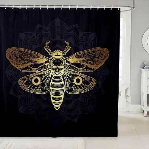 Miniatura 18 de Feelyou Cortina de ducha de fútbol para decoración de baño, básquetbol, deportes, cortina de baño, accesorios de baño, béisbol negro, tela