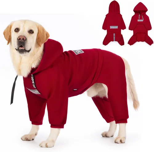 Miniatura 8 de Perro con capucha, abrigo de invierno para perros grandes y medianos, sin botones, de 9 patas, abrigo cálido con capucha, forro polar con capucha