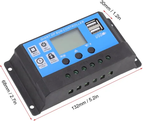 Miniatura 2 de Cargador de batería solar de 12 voltios impermeable, cargador de batería solar marino, mantenimiento de batería solar de 600 W, 18 V, kit de panel