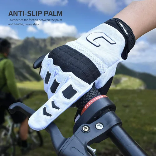 Miniatura 5 de Guantes para bicicleta de montaña, motocross y ATV para hombres - Guantes de pantalla táctil de dedo completo para ciclismo, BMX, MTB y MX