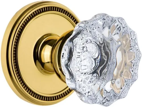 Miniatura 6 de Grandeur 820719 Soleil Roseta Privacidad con pomo de cristal Fontainebleau en peltre antiguo, 2.375