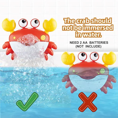 Miniatura 6 de Juguetes de baño para bebés y niños pequeños, fabricante de burbujas de baño de cangrejo con 12 canciones, paquete de 3 juguetes de cuerda
