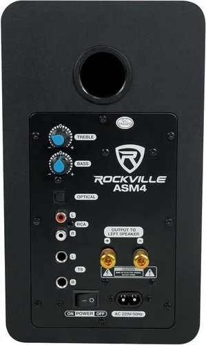 Miniatura 9 de Rockville ASM4 - Altavoces de monitor de estudio alimentados por USB, par de 4", 2 vías, 200W, color negro, Bluetooth, entrada óptica, perfectos