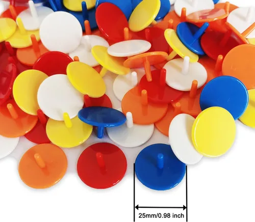 Miniatura 2 de Adhere Marcadores de pelota de golf, 50 unidades, 100 unidades, marcador de bola de posición de plástico, tamaño cuarto, 0.94 pulgadas, marcador