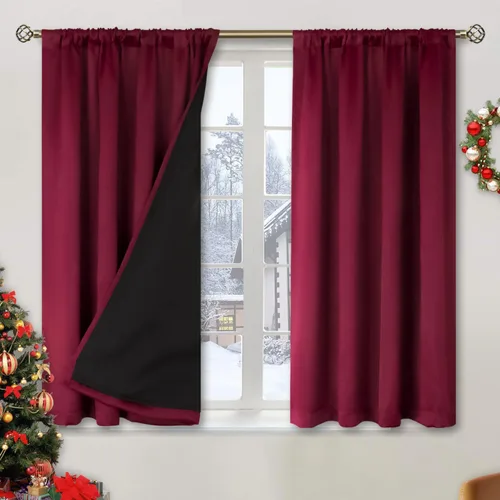 Miniatura 73 de BGment - Cortinas opacas para sala de estar de 63 pulgadas de largo, juego de 2 paneles, cortinas para oscurecer toda la habitación, cortinas
