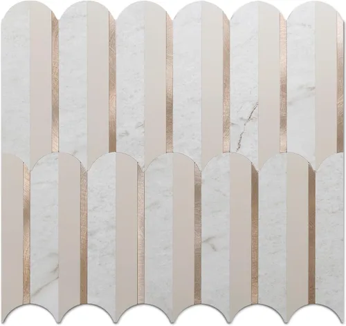 Miniatura 12 de DICOFUN Protector contra salpicaduras de 10 hojas de espiga para despegar y pegar, aspecto de madera blanca vintage, PVC para salpicaduras