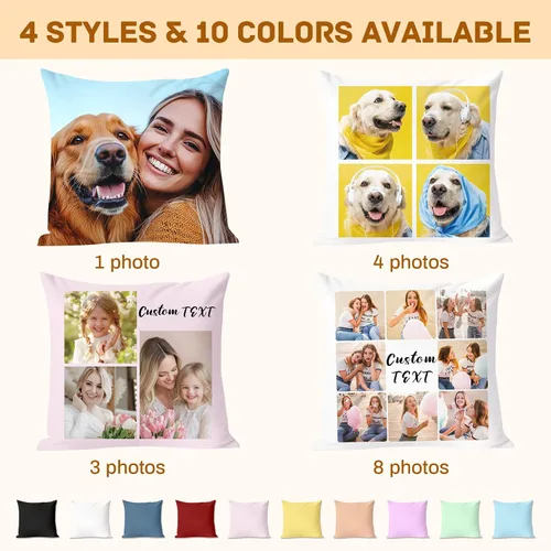 Miniatura 6 de Almohada personalizada con imagen y texto, incluye inserto, almohada de fotos personalizada de doble cara 5 tamaños y 10 colores opcionales