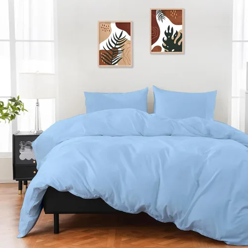 Miniatura 17 de ARlinen Juego de funda de edredón de tamaño matrimonial, 100% algodón egipcio, juego de ropa de cama de 3 piezas con cierre de cremallera, incluye 1