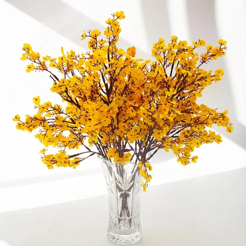 Miniatura 12 de Hananona 10 flores artificiales de aliento de bebé, flores blancas falsas de seda para decoración de primavera, boda, arreglo floral