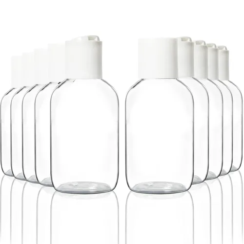 Miniatura 5 de Youngever Paquete de 12 recipientes vacíos de 4 onzas con tapa de disco, botellas de plástico con tapa abatible superior de disco, botellas