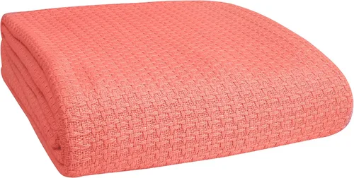 Miniatura 10 de Belizzi Home - Manta para cama 100% algodón, transpirable, tamaño individual, cobija térmica de algodón, perfecta para cubrir cualquier cama en Rosa