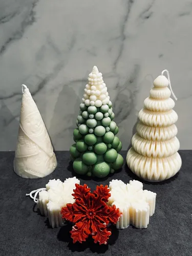 Miniatura 4 de Snowflake Candles Set of 6, Christmas Eve Candles, New Years Candles, Shaped Snowflake Scented Candles, Ornaments Christmas Gifts, Christmas