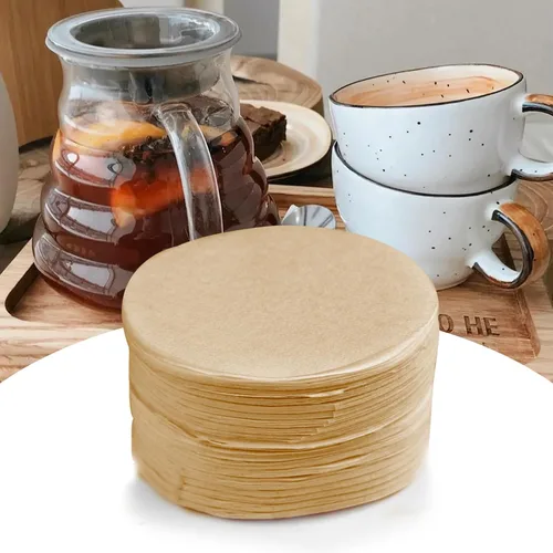 Miniatura 7 de CEYAZYE 200 piezas de papel de filtro de café redondo, filtros de café desechables de 2.205 in, filtro de cafetera Moka para máquina de espresso