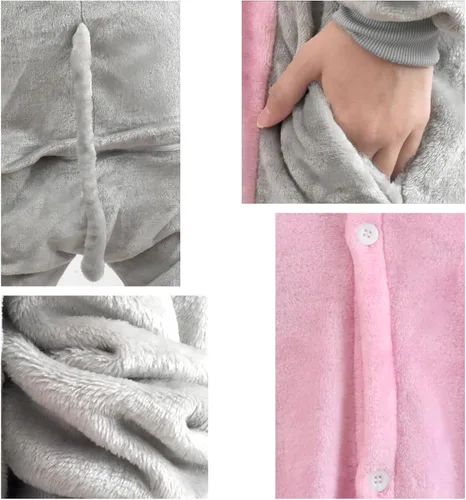 Miniatura 4 de U-ParBoo Pijama de franela de una pieza para disfraz de Halloween, diseño de animal